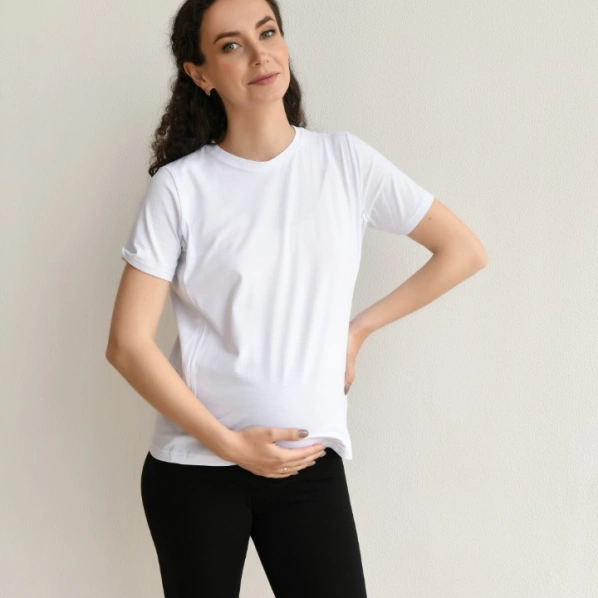 Maternity and nursing t-shirt white